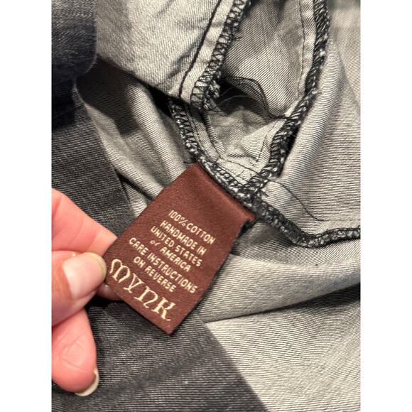 MYNK Hauteur Chambray Mini Dress Size S Dark Wash Plunge V-Neck Empire - Picture 5 of 9